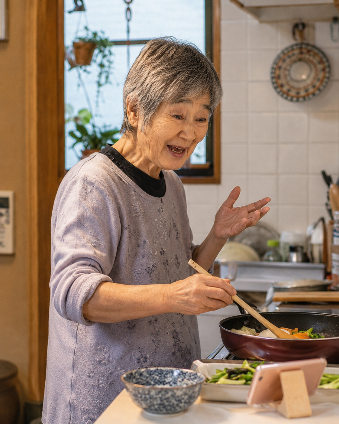 スマートフォンでともりねと毎日お話しになるお母様