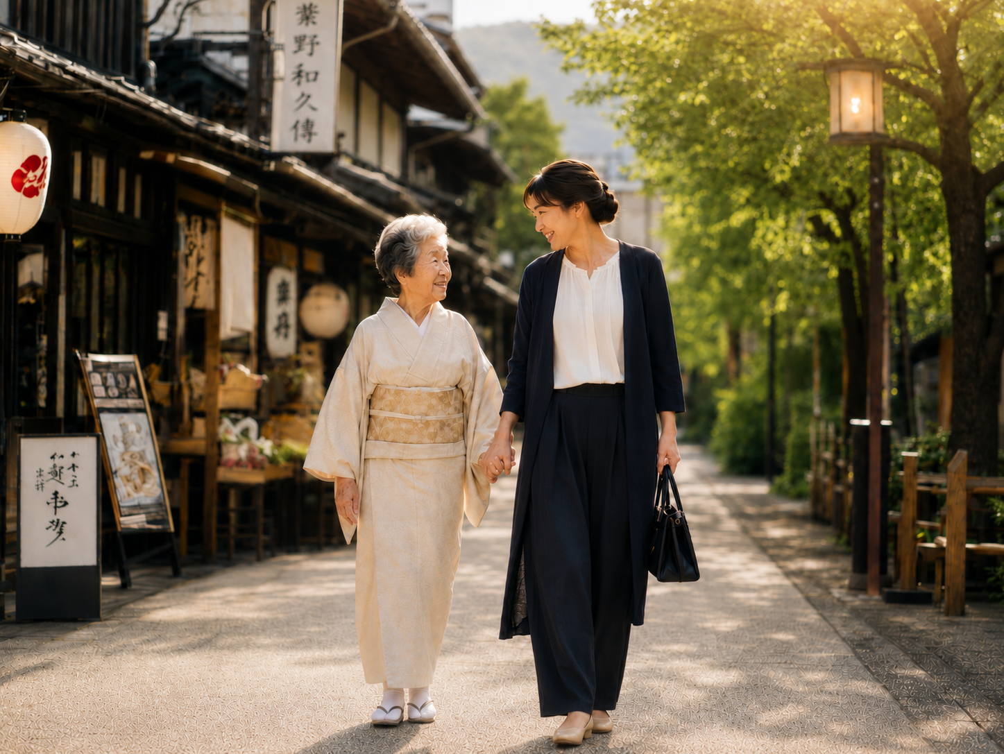 お母様と娘さんが寄り添うひととき